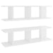 Wall Shelves 2 Pcs Glossy Look White 78x18x20 Cm Chipboard