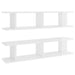 Wall Shelves 2 Pcs Glossy Look White 90x18x20 Cm Chipboard