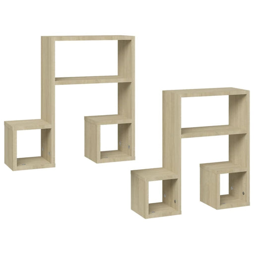 Wall Shelves 2 Pcs Sonoma Oak Chipboard Nbixaa