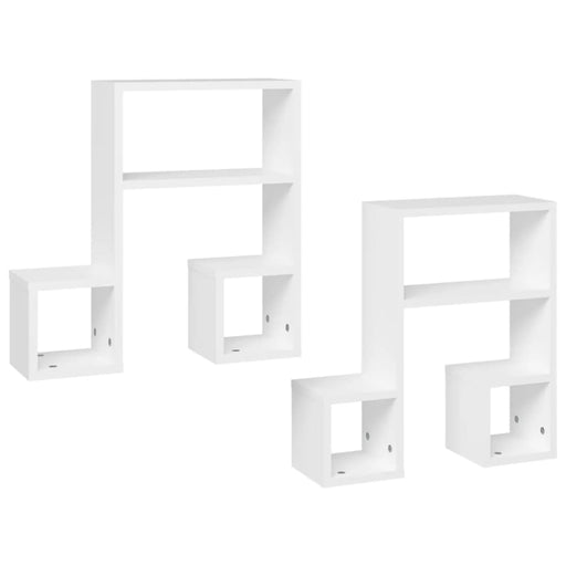 Wall Shelves 2 Pcs White 50x15x50 Cm Chipboard Nbixao