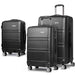 Wanderlite 3 Piece Lightweight Hard Suit Case Luggage Black