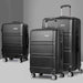 Wanderlite 3 Piece Lightweight Hard Suit Case Luggage Black