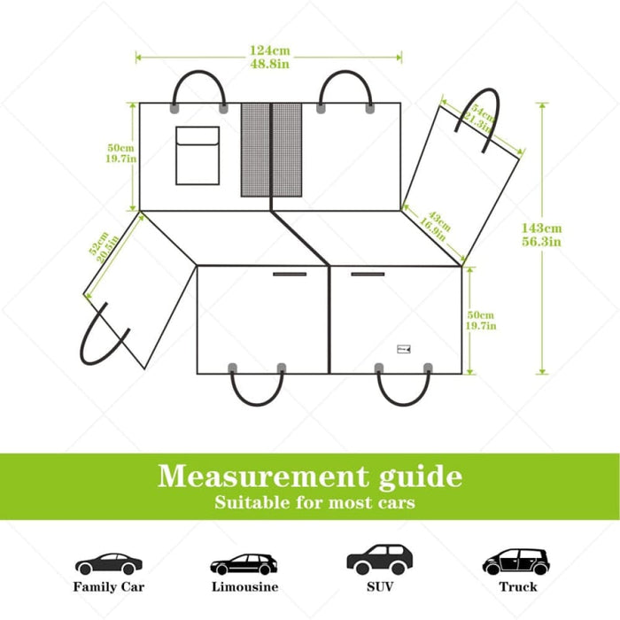 Waterproof Durable Antislip Vehicle Backseat Mesh Window