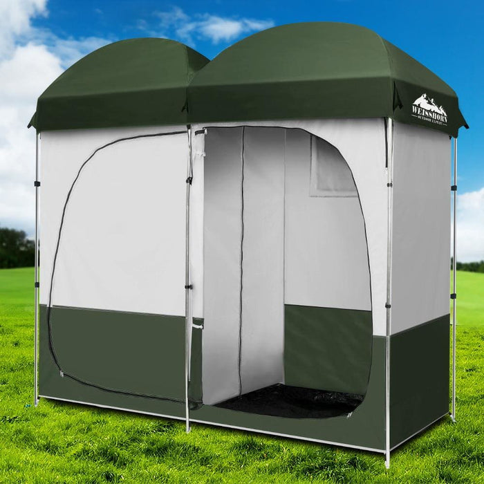 Weisshorn Double Camping Shower Toilet Tent Outdoor