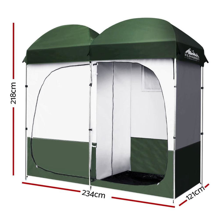 Weisshorn Double Camping Shower Toilet Tent Outdoor