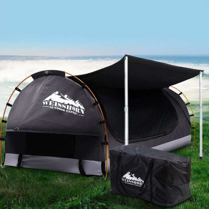 Weisshorn Double Swag Camping Swags Canvas Free Standing