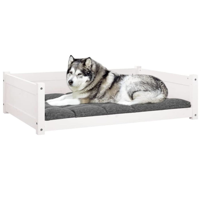 Dog Bed White 105.5x75.5x28 Cm Solid Pine Wood Nxoalt