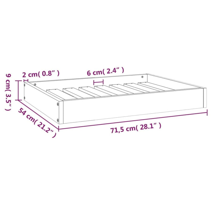 Dog Bed White 71.5x54x9 Cm Solid Wood Pine Nxbnpi