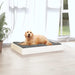 Dog Bed White 71.5x54x9 Cm Solid Wood Pine Nxbnpi