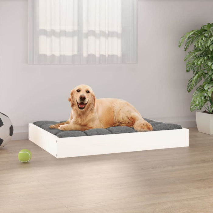 Dog Bed White 71.5x54x9 Cm Solid Wood Pine Nxbnpi