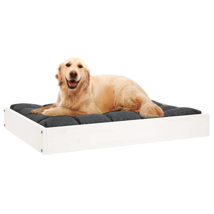 Dog Bed White 71.5x54x9 Cm Solid Wood Pine Nxbnpi