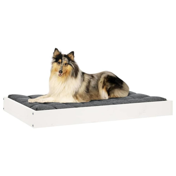 Dog Bed White 91.5x64x9 Cm Solid Wood Pine Nxbnlx