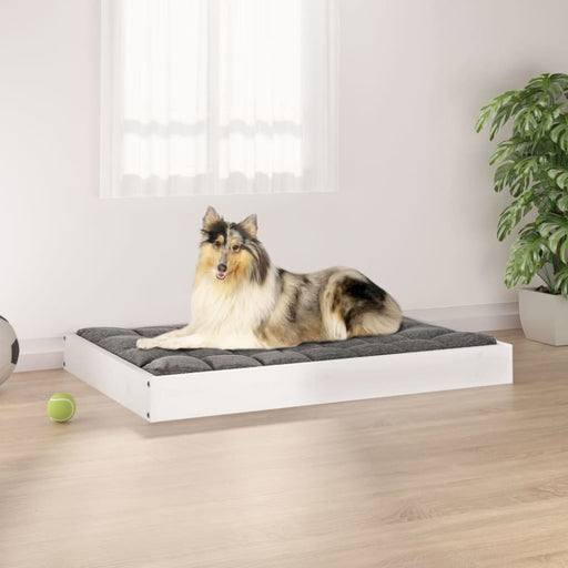 Dog Bed White 91.5x64x9 Cm Solid Wood Pine Nxbnlx