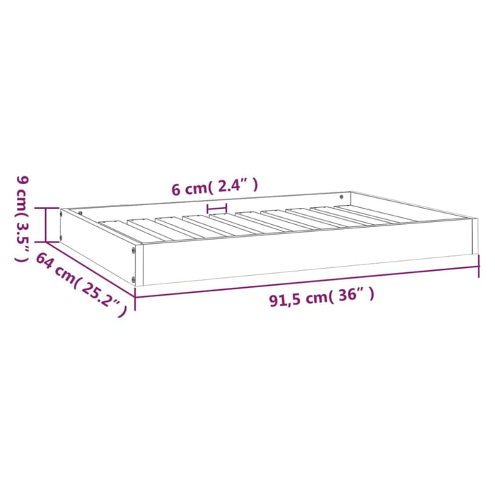 Dog Bed White 91.5x64x9 Cm Solid Wood Pine Nxbnlx