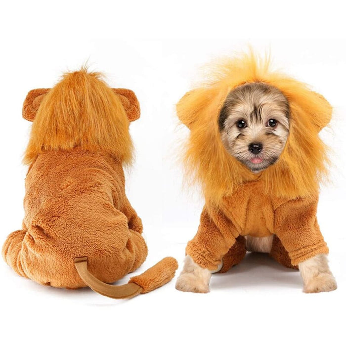 Winter Cute Cozy Lion Dog Hoodie Cosplay Dress Costume