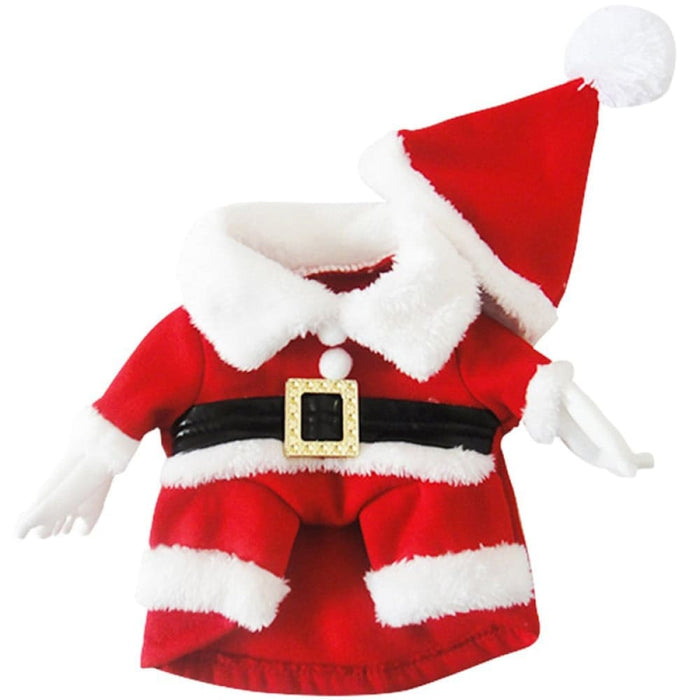 Winter Warm Cute Pet Santa Claus Xmas Suit With Cap For Dogs