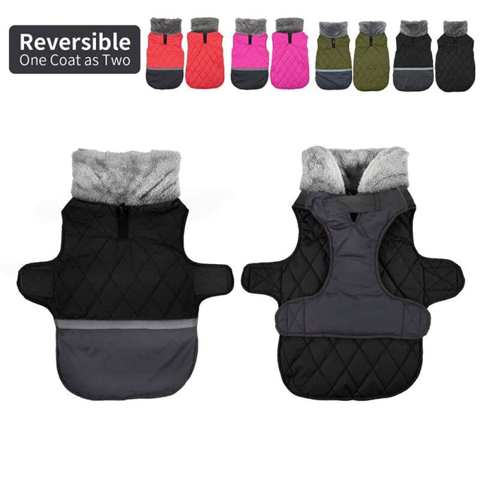 Winter Warm Fleece Reversible Waterproof Jacket Coat