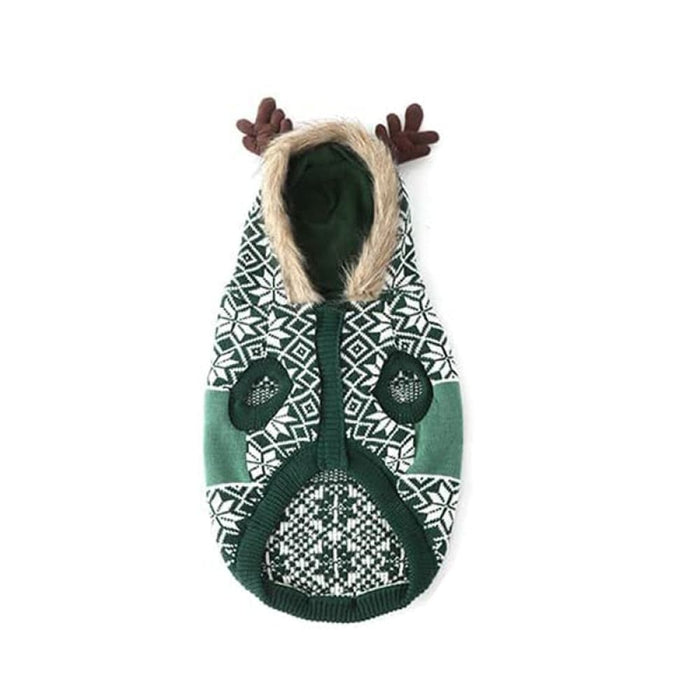 Winter Warm Knitted Reindeer Pullover Christmas Hooded