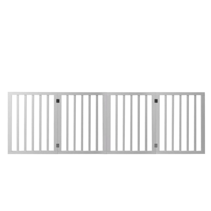 Wooden Pet Gate Dog Fence Retractable Barrier Portable Door