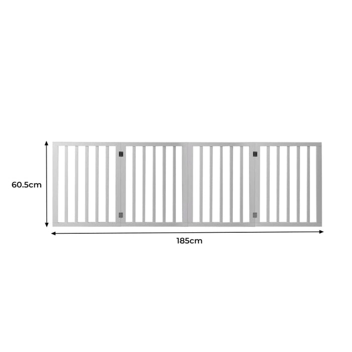 Wooden Pet Gate Dog Fence Retractable Barrier Portable Door