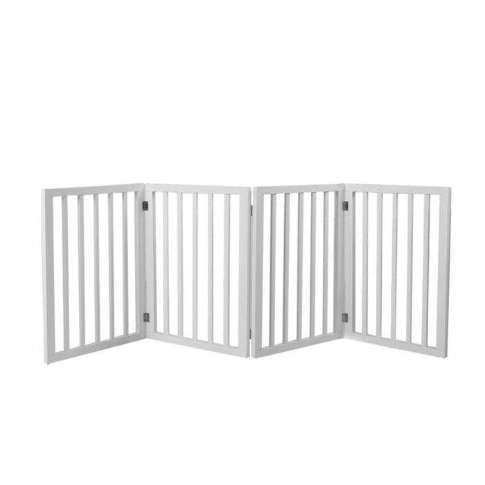 Wooden Pet Gate Dog Fence Retractable Barrier Portable Door