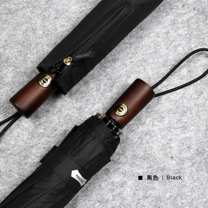 Wooden Handle Windproof Umbrella