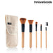 Set Of Wooden Make-up Brushes With Carry Case Miset