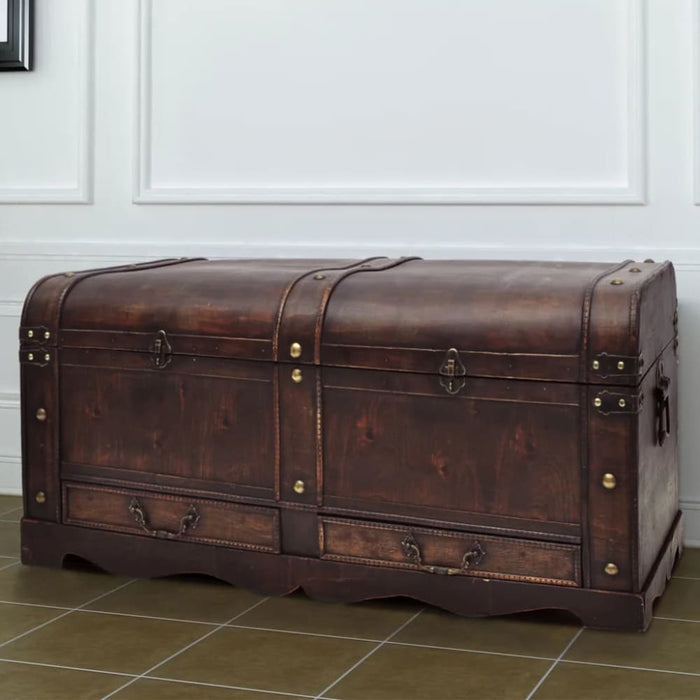 Wooden Treasure Chest Large Brown Lbiki