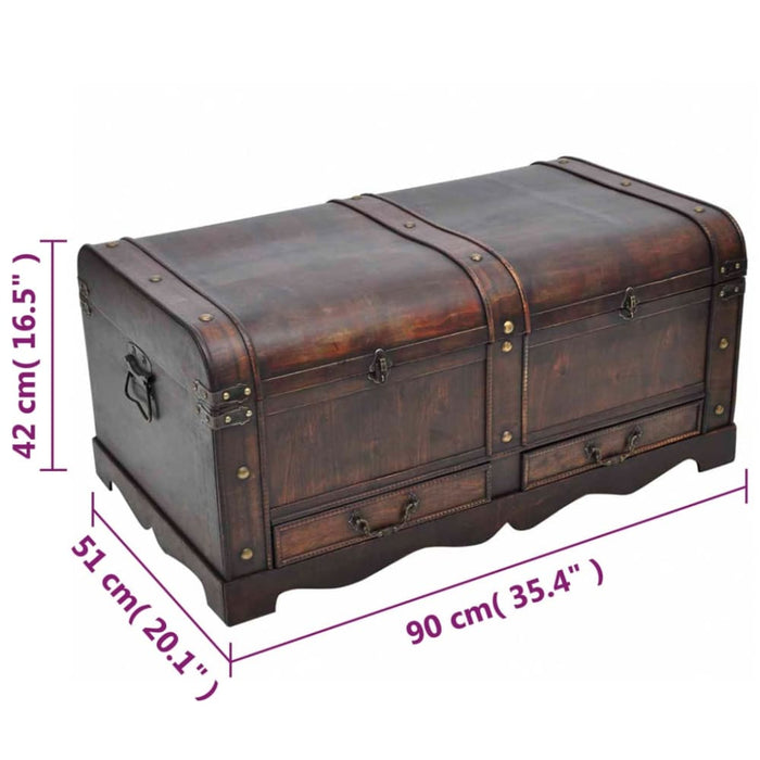 Wooden Treasure Chest Large Brown Lbiki