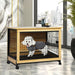 Wooden Wire Dog Kennel Side End Table Steel Puppy Crate