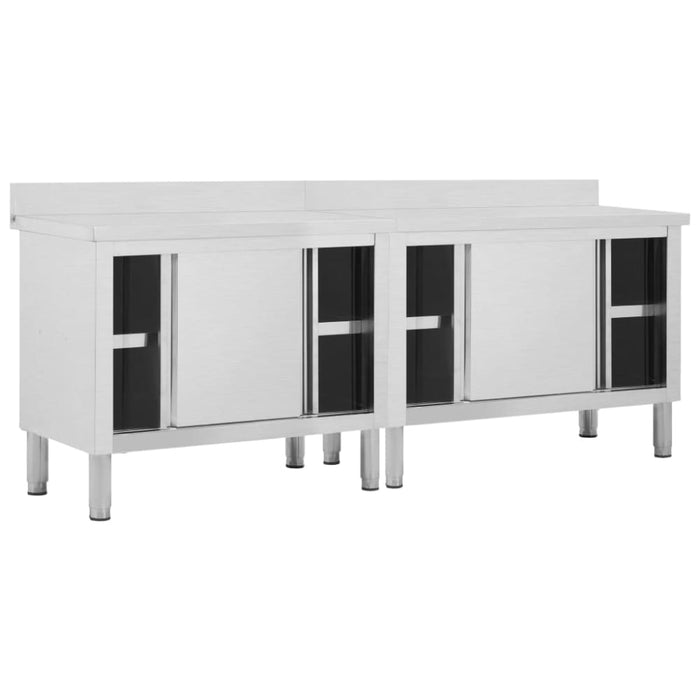 Work Tables With Sliding Doors 2pcs 240x50x(95-97)cm