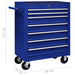 Workshop Tool Trolley With 7 Drawers Blue Oaioit