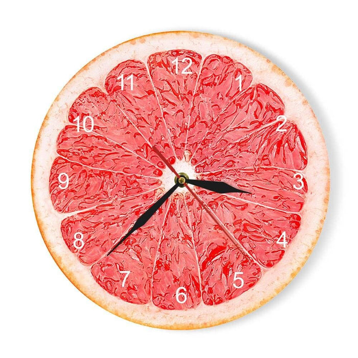 Yellow Lemon Fruit Wall Clock Lime Modern Kitchen Watch